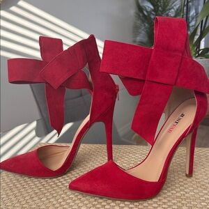 JustFab Red Bow Heels